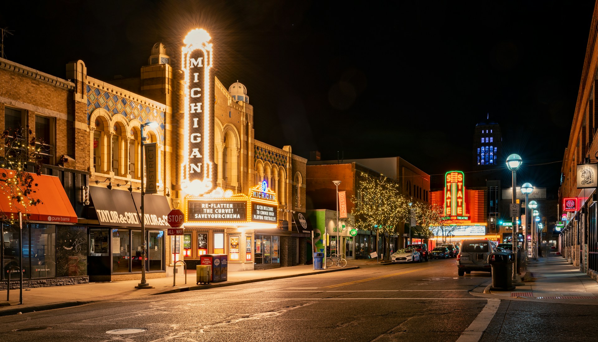 Ann Arbor, Michigan Theater at night